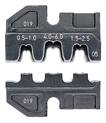 Knipex 97 49 05 Crimping dies for non-insulated open plug-type connectors 4.8 + 6.3 mm