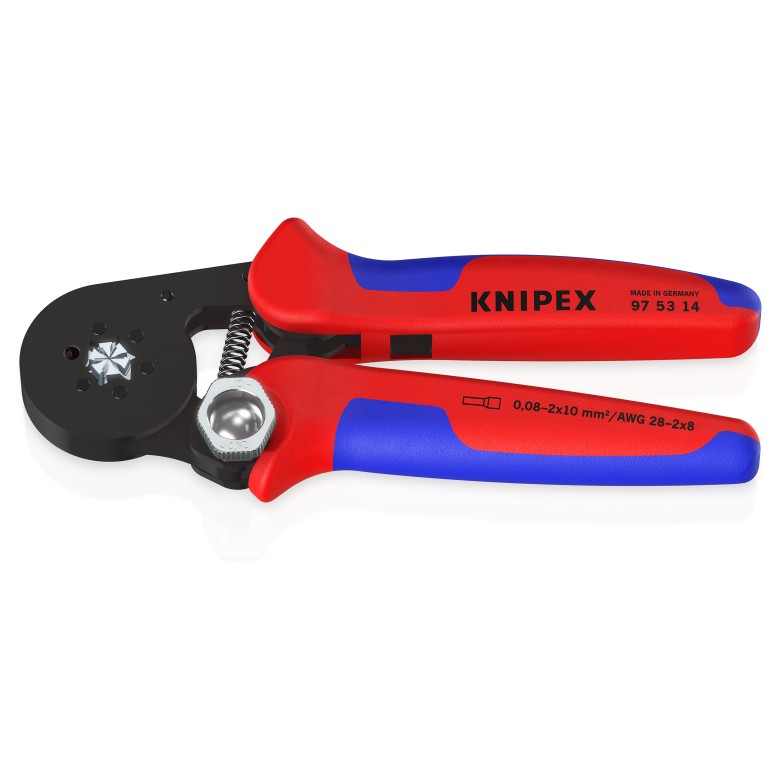 Knipex 97 53 14 SB Selbsteinstellende Crimpzange fr Aderendhlsen mit Seiteneinfhrung