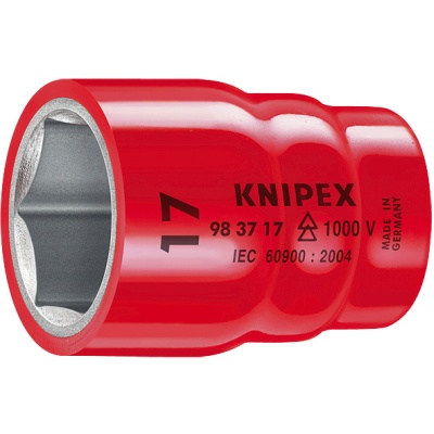 Knipex 98 37 10 Zeskantdop met 3/8" binnenvierkant voor ratel, 10 mm