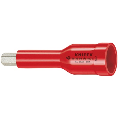 Knipex 98 39 05 Steckschlsseleinsatz fr Innensechskantschrauben mit Innenvierkant 3/8", 5 mm