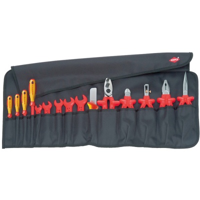 Knipex 98 99 13 Tool Roll 15 parts with insulated tools for works on electrical installations