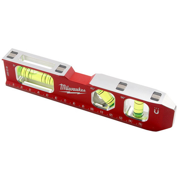 Milwaukee 48-22-5207 Aluminum magnetic spirit level with three vials, 18 cm