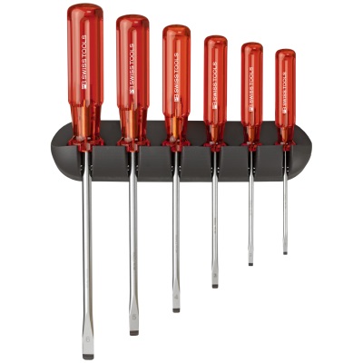 PB Swiss Tools 240 Classic screwdriverset in holder, Slotted size 1 to 6