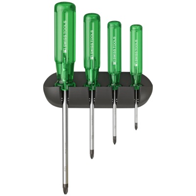 PB Swiss Tools 243 Classic screwdriverset in holder, Pozidriv size 0 to 3