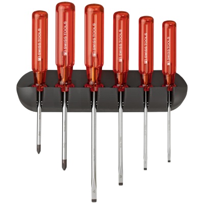 PB Swiss Tools 244 Screwdriverset Classic with holder, Slotted/Phillips, 6 pieces