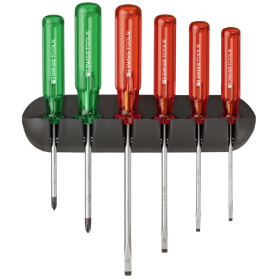 PB Swiss Tools 245 Classic screwdriverset in holder, Slotted/Pozidriv, 6 pieces
