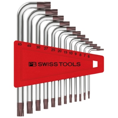 PB Swiss Tools 410.H 6-45 L-key set, Torx size T6 to T45