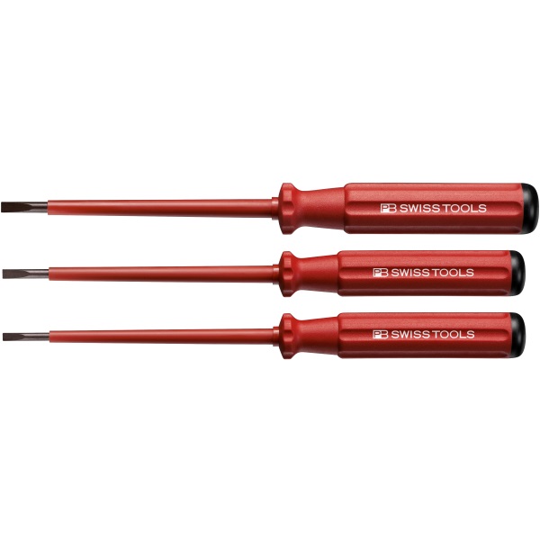 PB Swiss Tools 5539 Classic VDE screwdriverset for slotted screws, 3 pieces, size 1 to 3