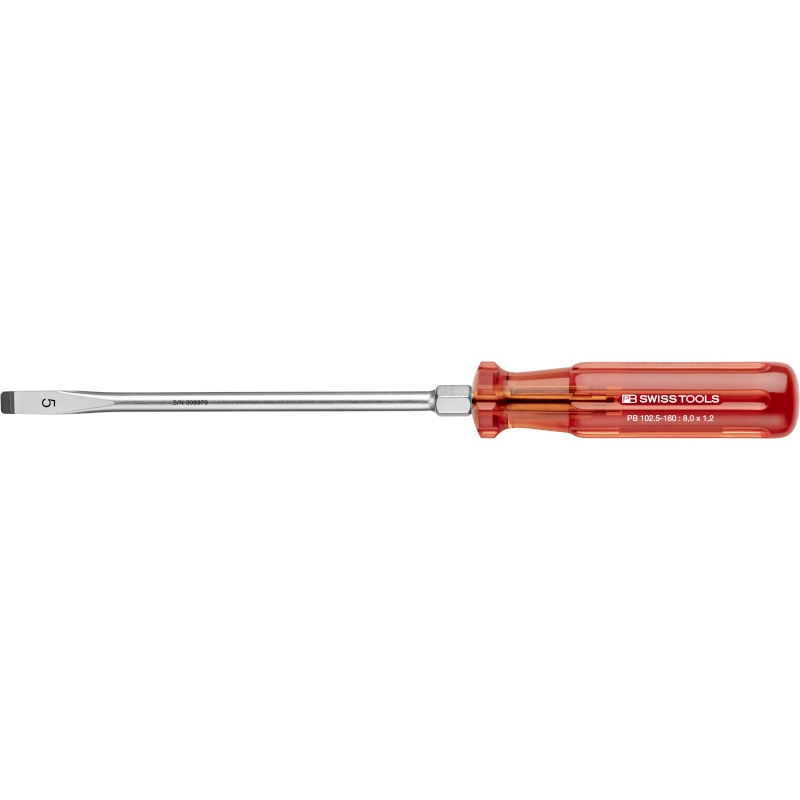 PB Swiss Tools 102.5-160 Classic screwdriver with hexagon portion, for slotted screws, size 5