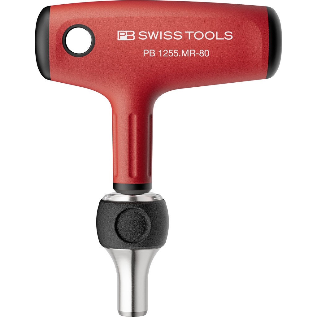 PB Swiss Tools 1255.MR-80 T-greep met ratel en universele 1/4" bithouder