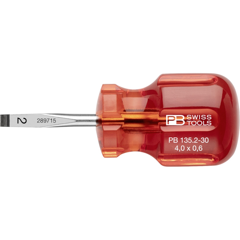 PB Swiss Tools 135.2-30 Classic stubby screwdriver for slotted screws, size 2