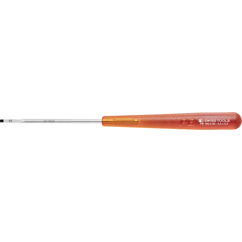 PB Swiss Tools 160.0-80 Electronics screwdriver for slotted screws, size 0
