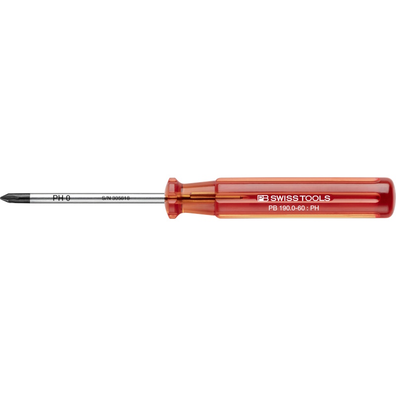 PB Swiss Tools 190.0-60 Classic screwdriver, Phillips size 0, blade 60 mm