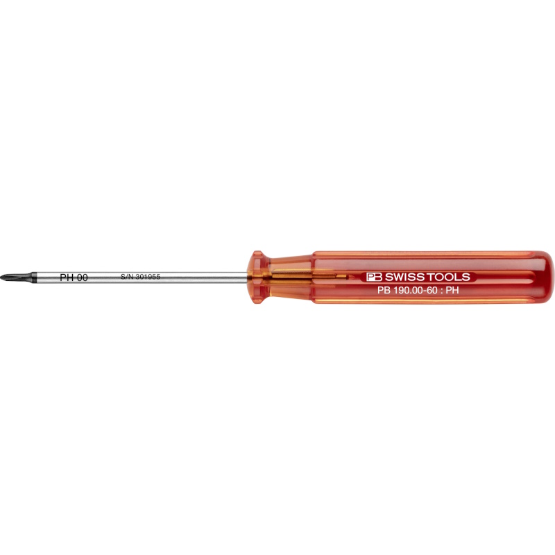 PB Swiss Tools 190.00-60 Classic screwdriver, Phillips size 00, blade 60 mm