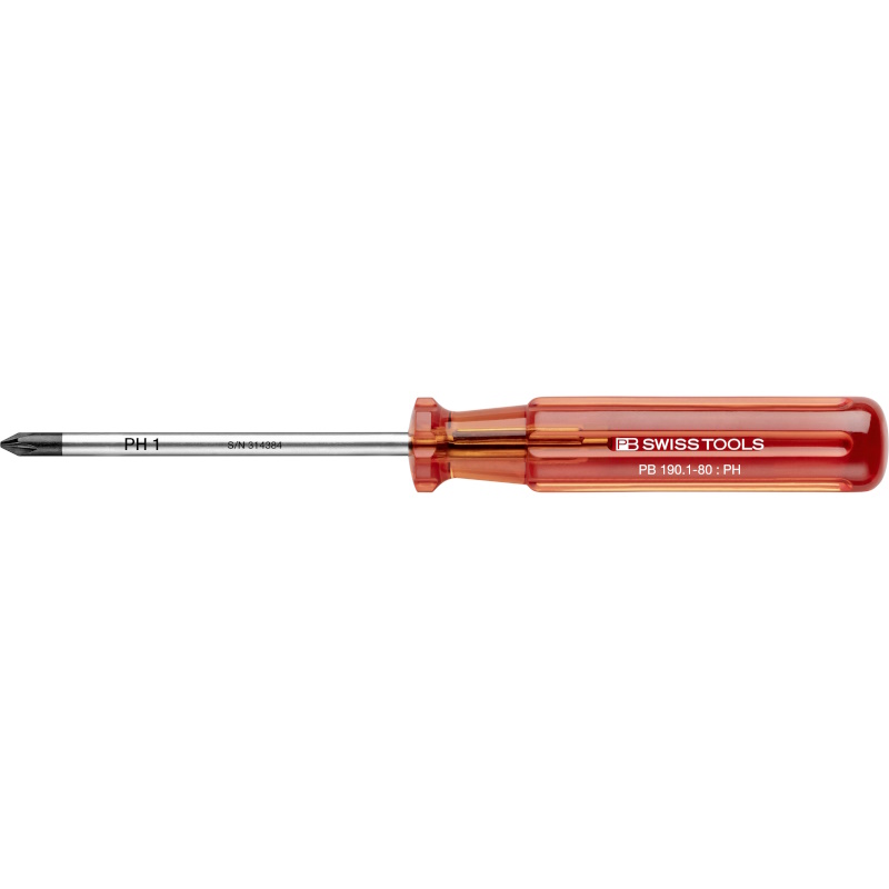 PB Swiss Tools 190.1-80 Classic screwdriver, Phillips size 1, blade 80 mm