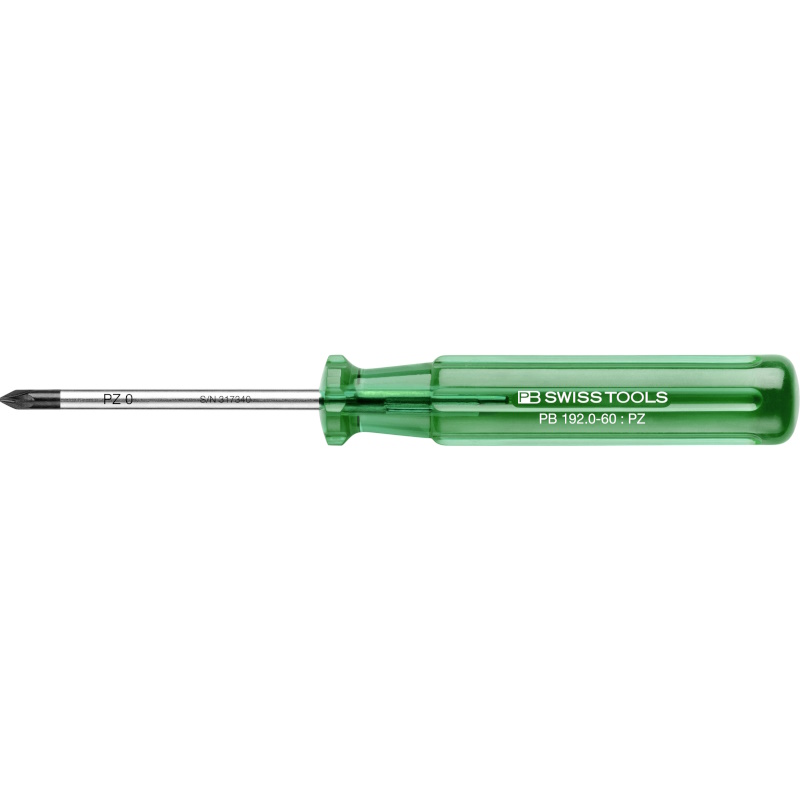 PB Swiss Tools 192.0-60 Classic screwdriver, Pozidriv size 0, blade 60 mm