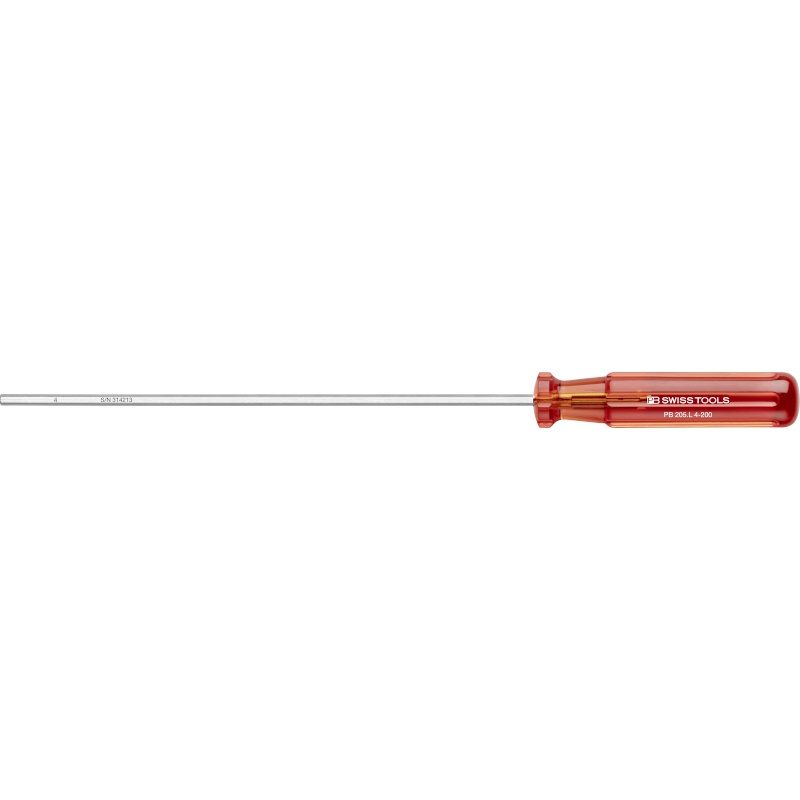 PB Swiss Tools 205.L 4-200 Classic screwdriver extra long, Inbus 4 mm