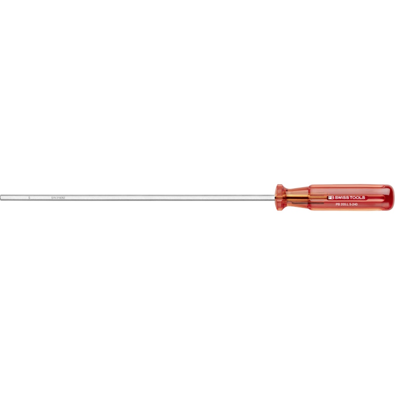 PB Swiss Tools 205.L 5-240 Classic screwdriver extra long, Inbus 5 mm