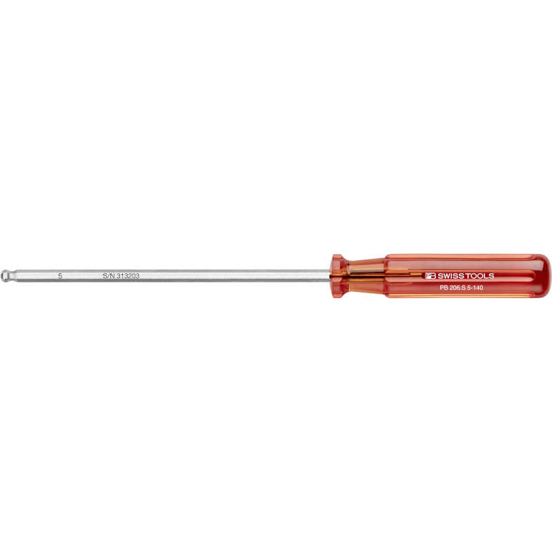 PB Swiss Tools 206.S 5-140 Classic screwdriver, Inbus with ball end 5 mm