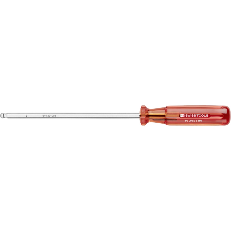 PB Swiss Tools 206.S 6-160 Classic screwdriver, Inbus with ball end 6 mm