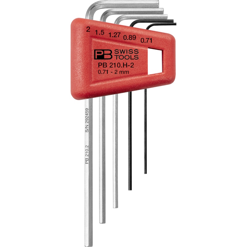 PB Swiss Tools 210.H-2 L-key set in holder, Inbus 0,71 to 2 mm