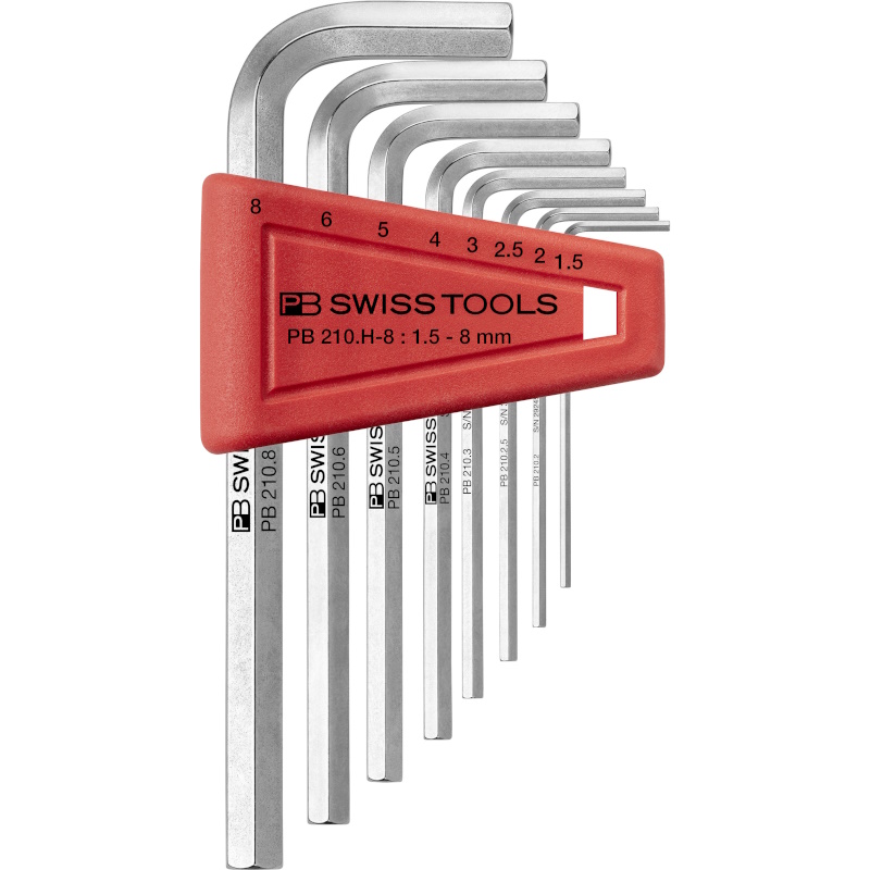 PB Swiss Tools 210.H-8 Inbussleutelset in houder, 1,5 tot 8 mm