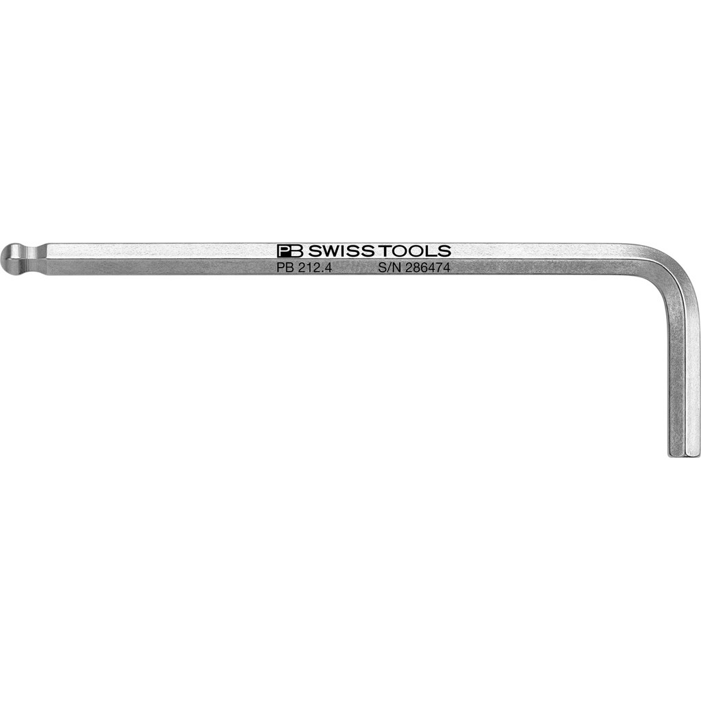 PB Swiss Tools 212.4 L-key, Inbus with ball end, 4 mm