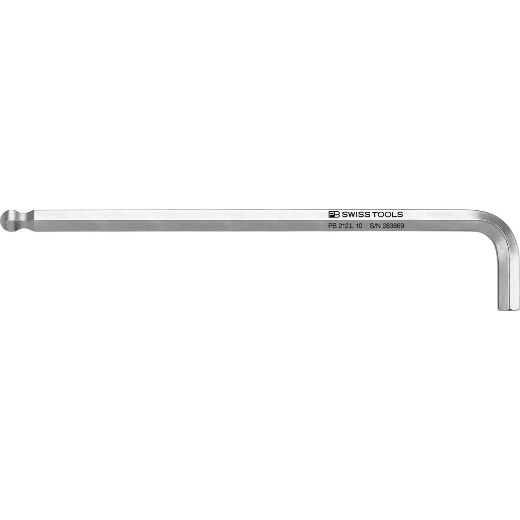 PB Swiss Tools 212.L 10 L-key, long, Inbus with ball end 10 mm