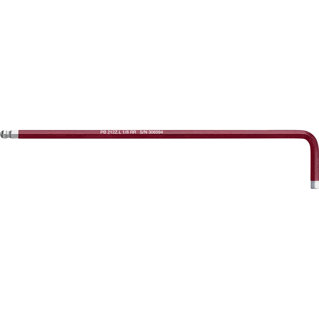 PB Swiss Tools 212Z.L 1/8 RR Hex key long with ball-end, 1/8", dark red