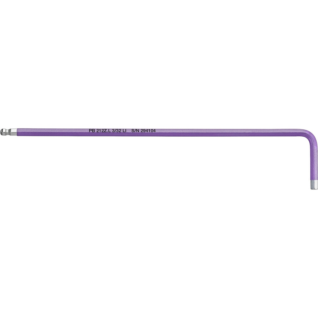 PB Swiss Tools 212Z.L 3/32 LI Hex key long with ball-end, 3/32", light purple