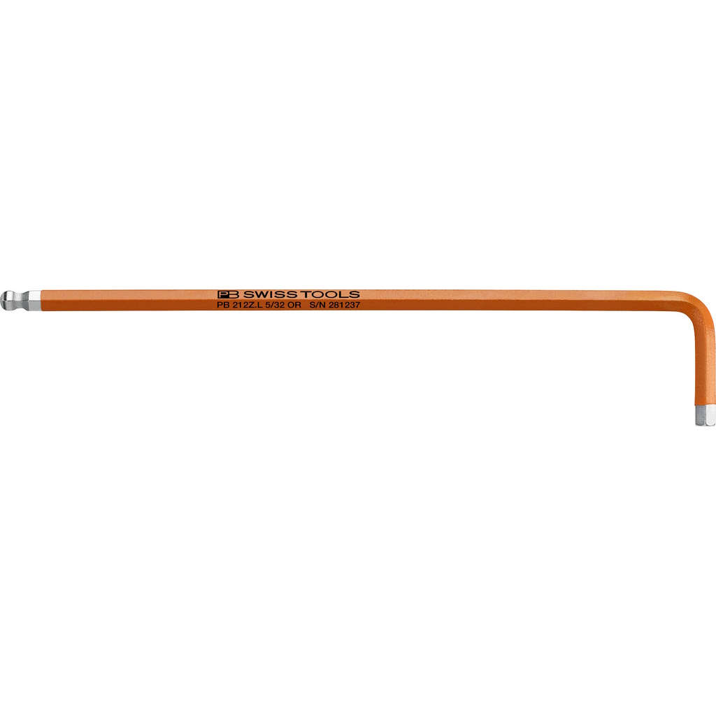 PB Swiss Tools 212Z.L 5/32 OR Hex key long with ball-end, 5/32", orange