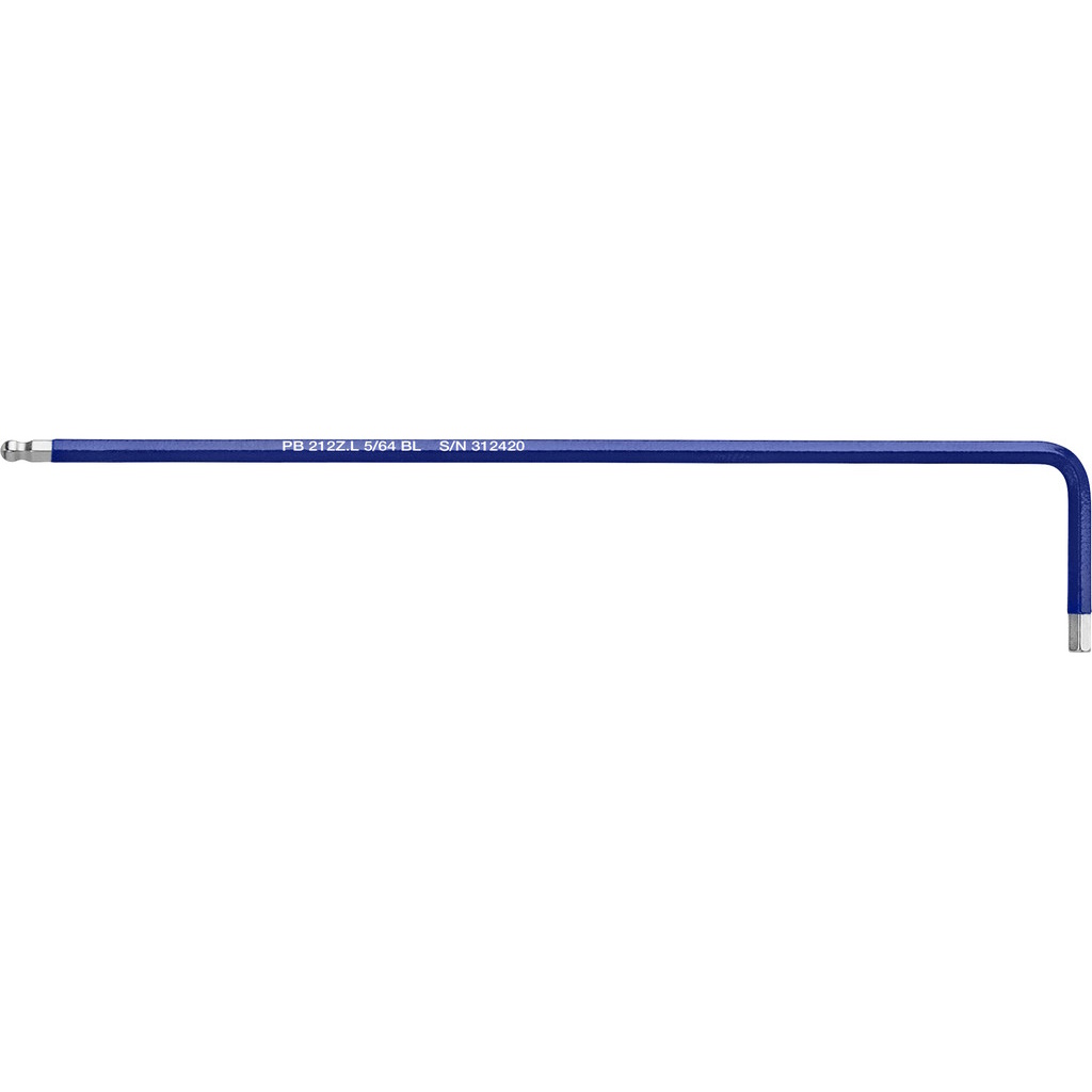 PB Swiss Tools 212Z.L 5/64 BL Winkelschlssel lang mit Kugelkopf, 5/64", blau