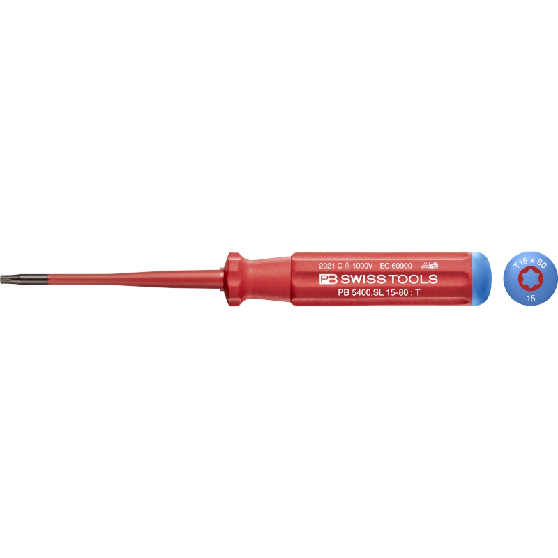 PB Swiss Tools 5400.SL 15-80 Classic VDE Slim screwdriver, Torx, size T15