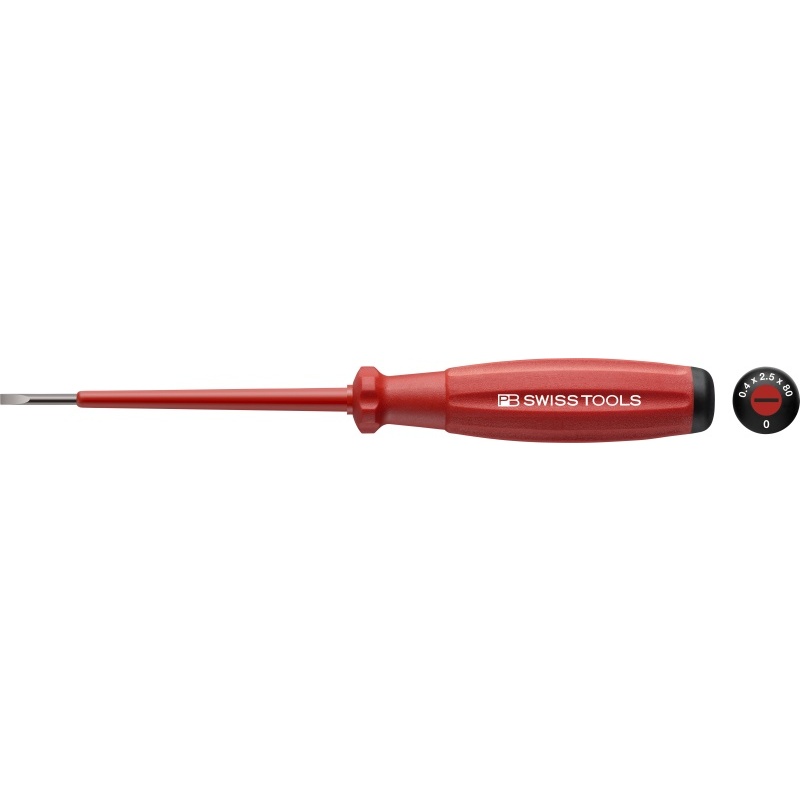 PB Swiss Tools 58100.0-80/2.5 SwissGrip VDE screwdriver, slotted, size 0