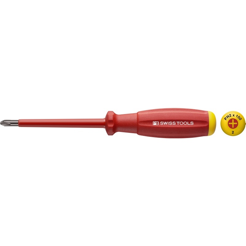 PB Swiss Tools 58190.2-100 SwissGrip VDE screwdriver, Phillips, size PH2