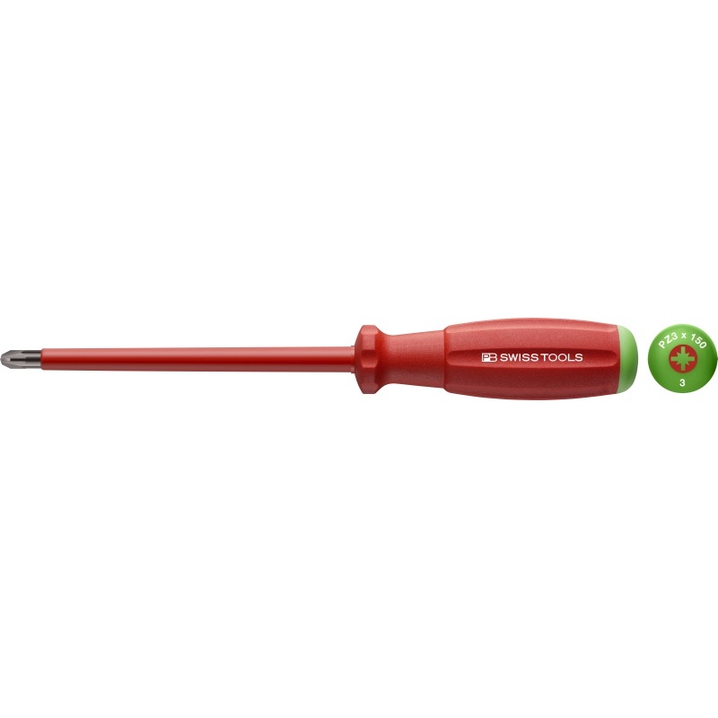 PB Swiss Tools 58192.3-150 SwissGrip VDE screwdriver, Pozidriv, size PZ3