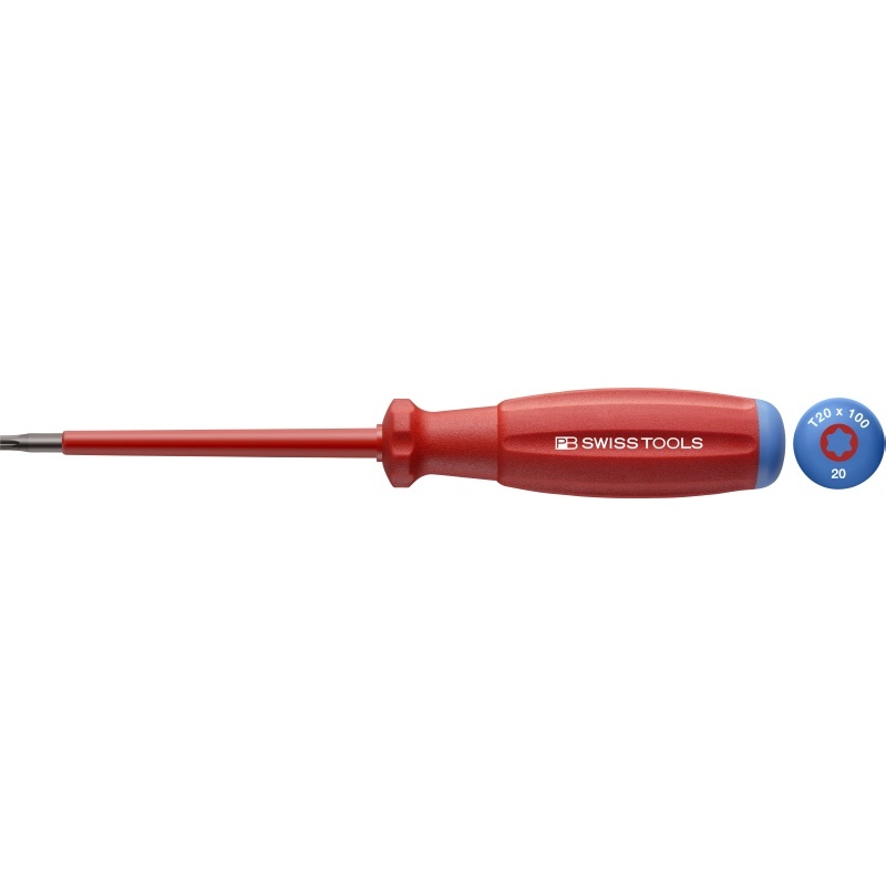 PB Swiss Tools 58400.20-100 SwissGrip VDE screwdriver, Torx, size T20