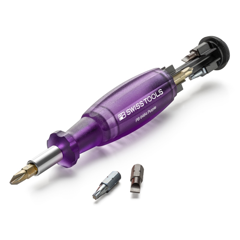 PB Swiss Tools 6464.Purple Insider, bitholder with 8 bits in grip, purple