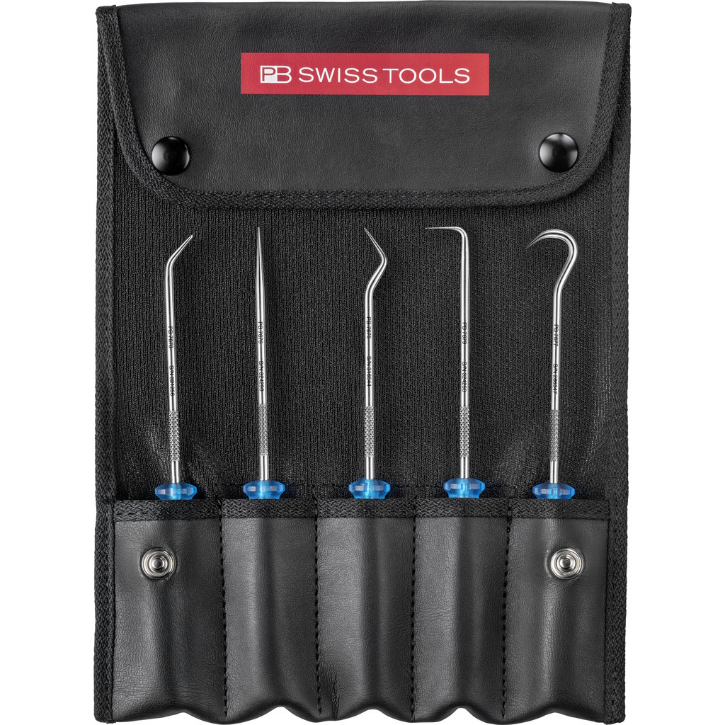 PB Swiss Tools 7685.Set Set of five pick tools in artificial leather case