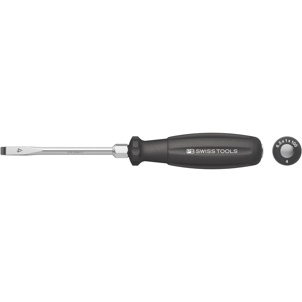 PB Swiss Tools 8102.DN 4-100 SwissGrip screwdriver slotted with striking cap, size 4
