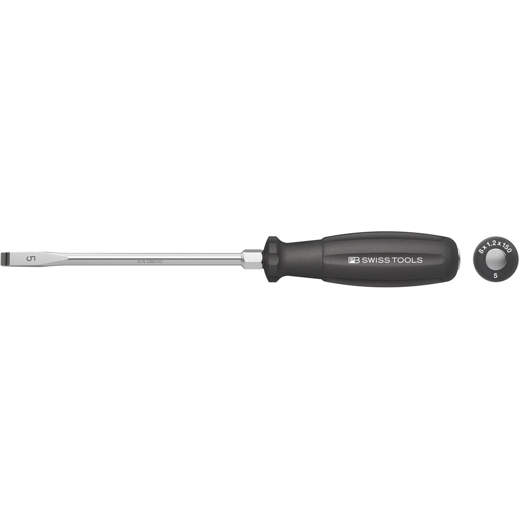 PB Swiss Tools 8102.DN 5-150 SwissGrip screwdriver slotted with striking cap, size 5