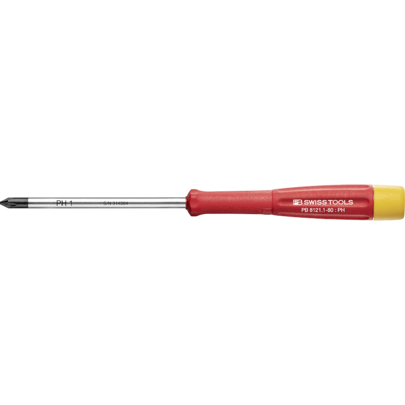PB Swiss Tools 8121.1-80 Electronics screwdriver, Phillips, PH1
