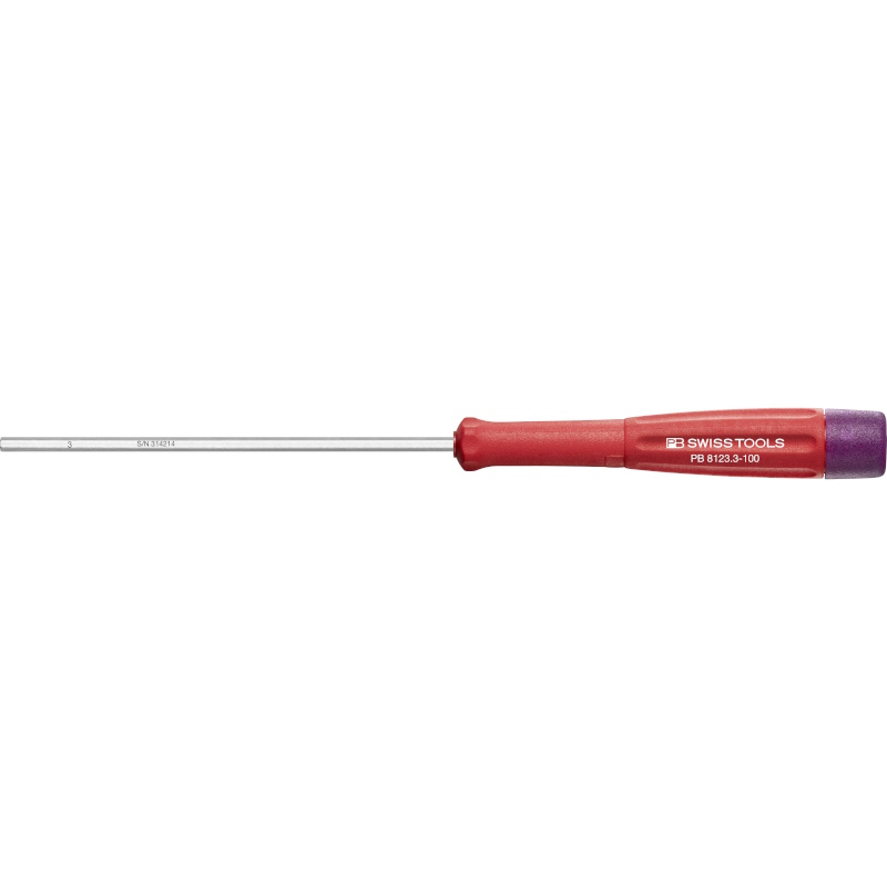 PB Swiss Tools 8123.3-100 Elektronik-Schraubendreher, Inbus, 3,0 mm