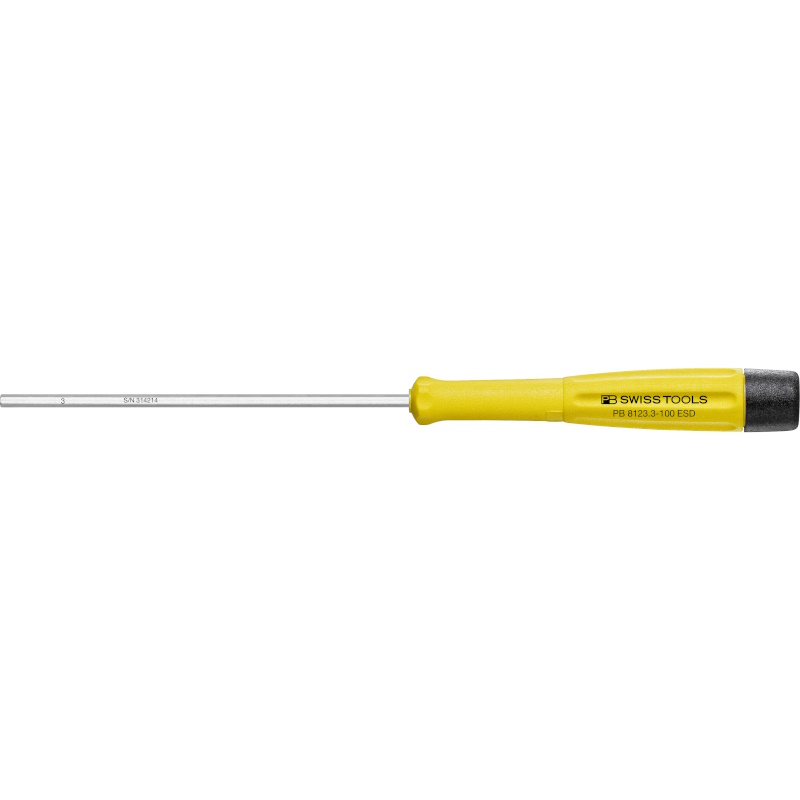 PB Swiss Tools 8123.3-100 ESD Electronics screwdriver, ESD, Inbus, 3,0 mm