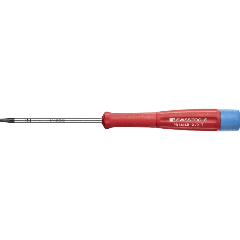 PB Swiss Tools 8124.B 10-70 Electronics screwdriver, Torx with bore hole, T10