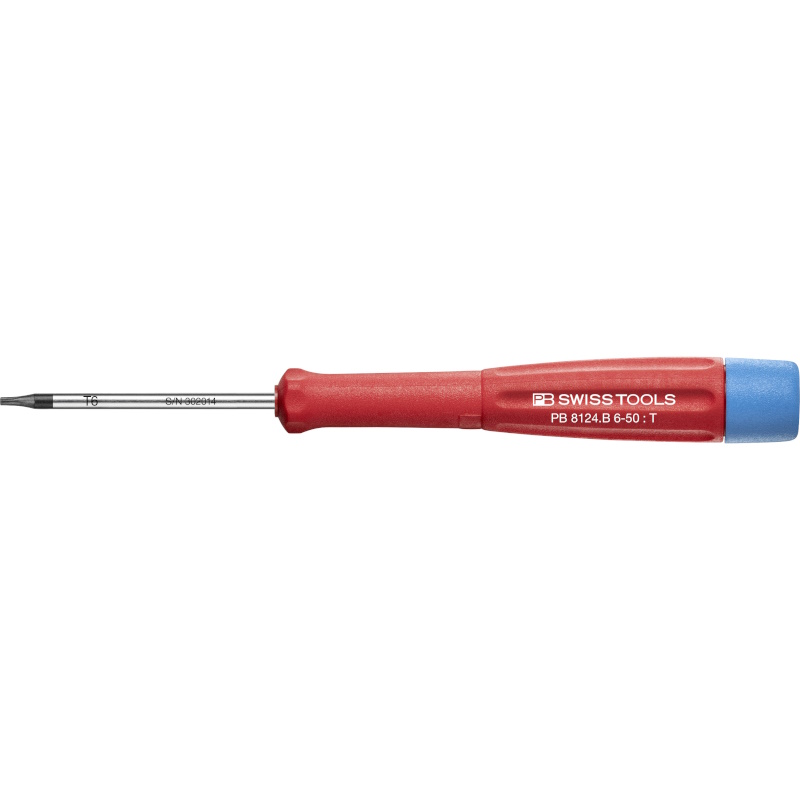 PB Swiss Tools 8124.B 6-50 Electronics screwdriver, Torx with bore hole, T6