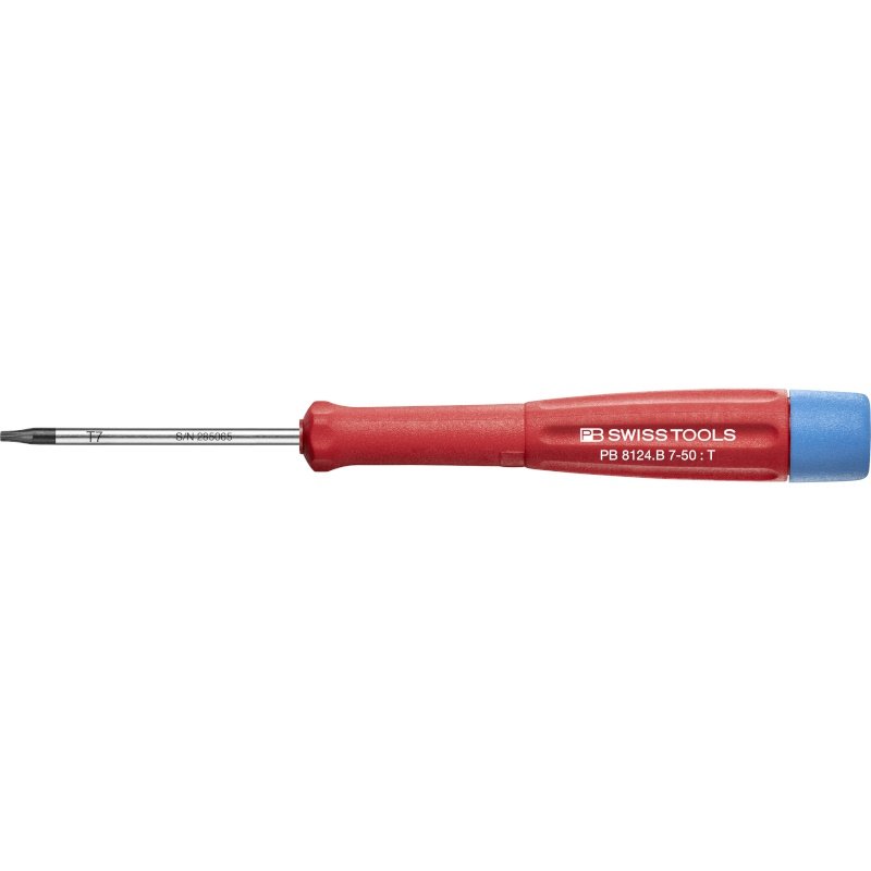 PB Swiss Tools 8124.B 7-50 Electronics screwdriver, Torx with bore hole, T7