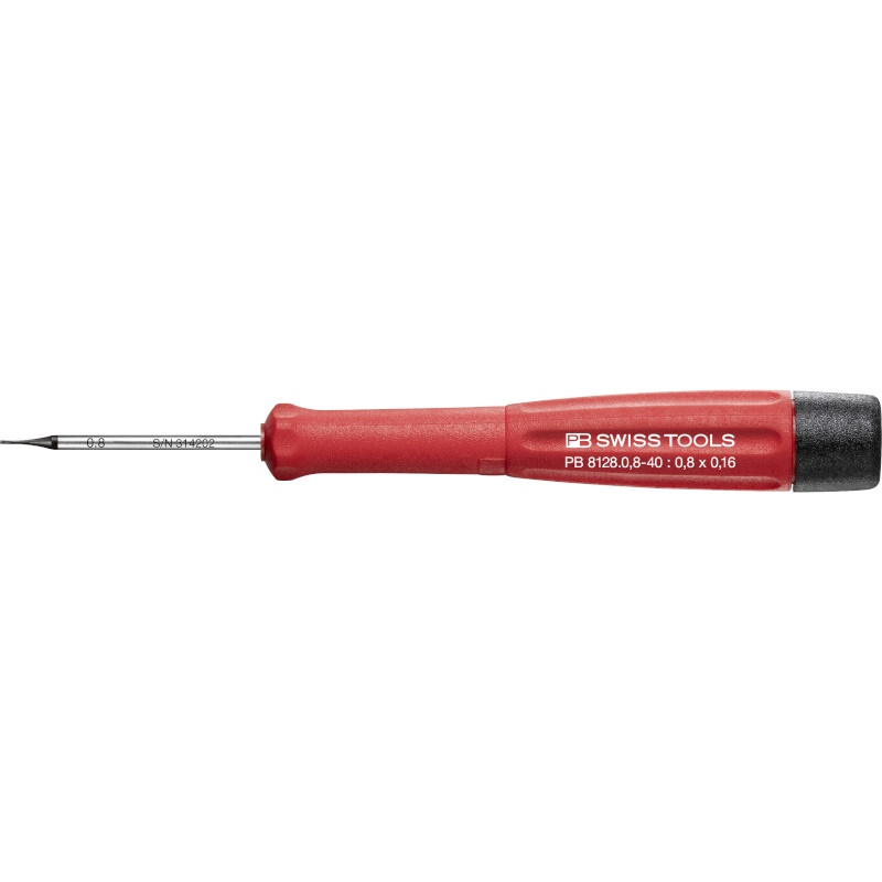 PB Swiss Tools 8128.0,8-40 Elektronik-Schraubendreher, Schlitz, 0,8 mm
