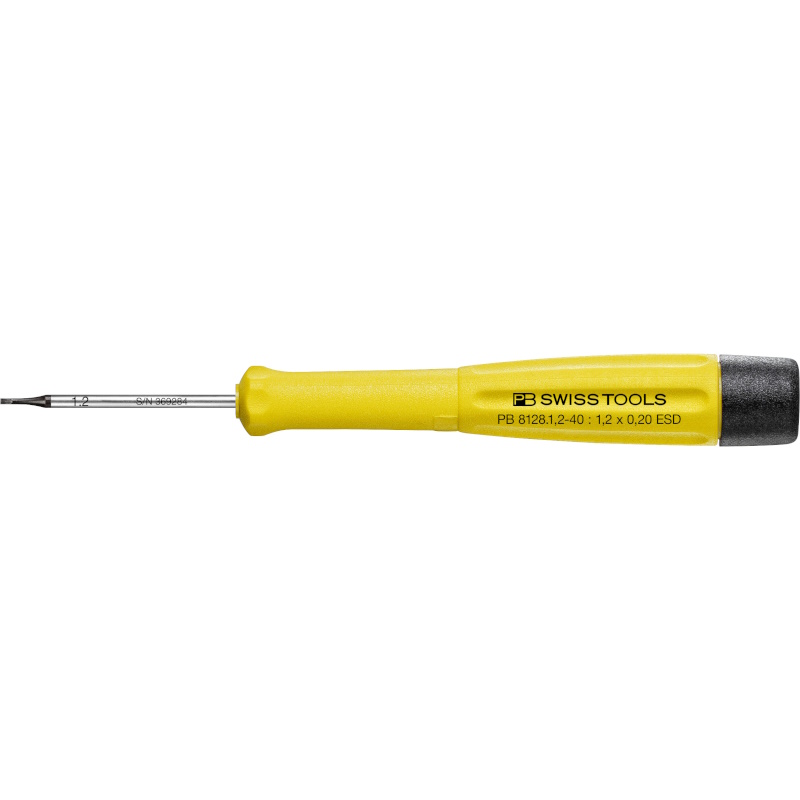 PB Swiss Tools 8128.1,2-40 ESD Electronics screwdriver, ESD, slotted, 1,2 mm