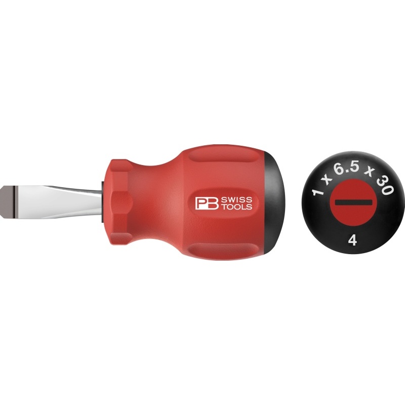 PB Swiss Tools 8135.2-30 SwissGrip stubby screwdriver, slotted size 2
